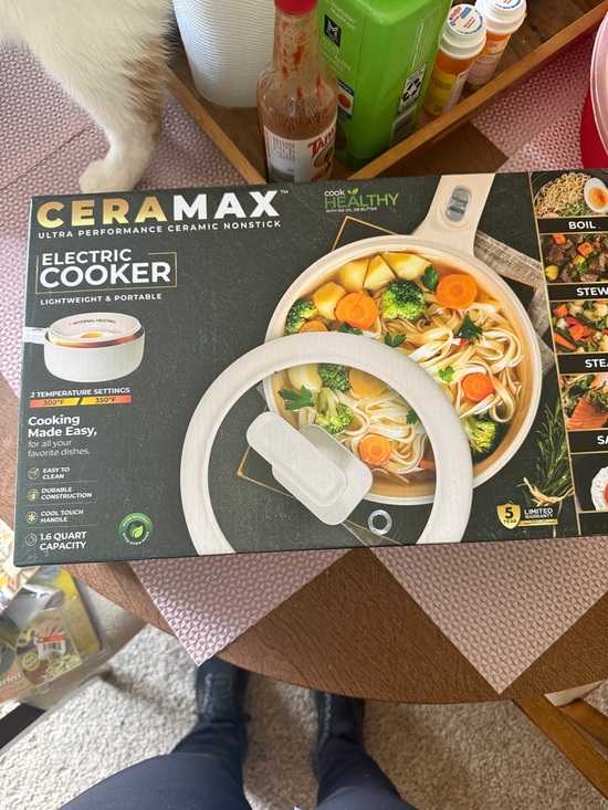 Ceramax Other - White Electric Cooker - Ceramic Nonstick Portable Pot